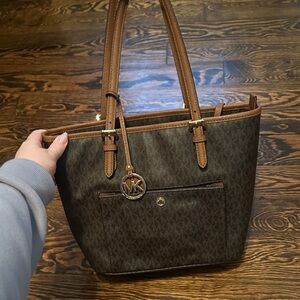 Michael Kors Dark Brown and Tan Tote
